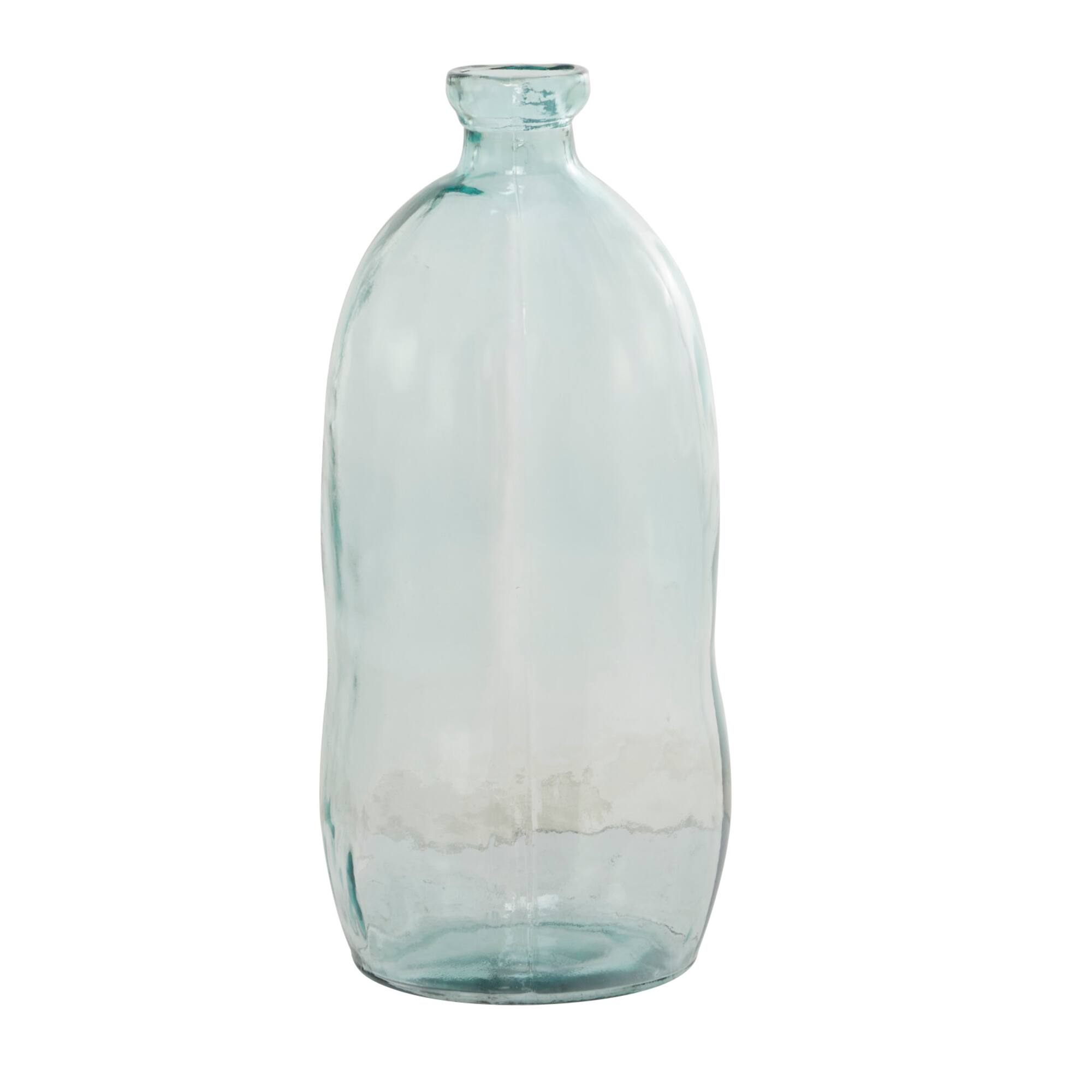 Blue Recycled Glass Handmade Spanish Vase 13" x 13" x 29"